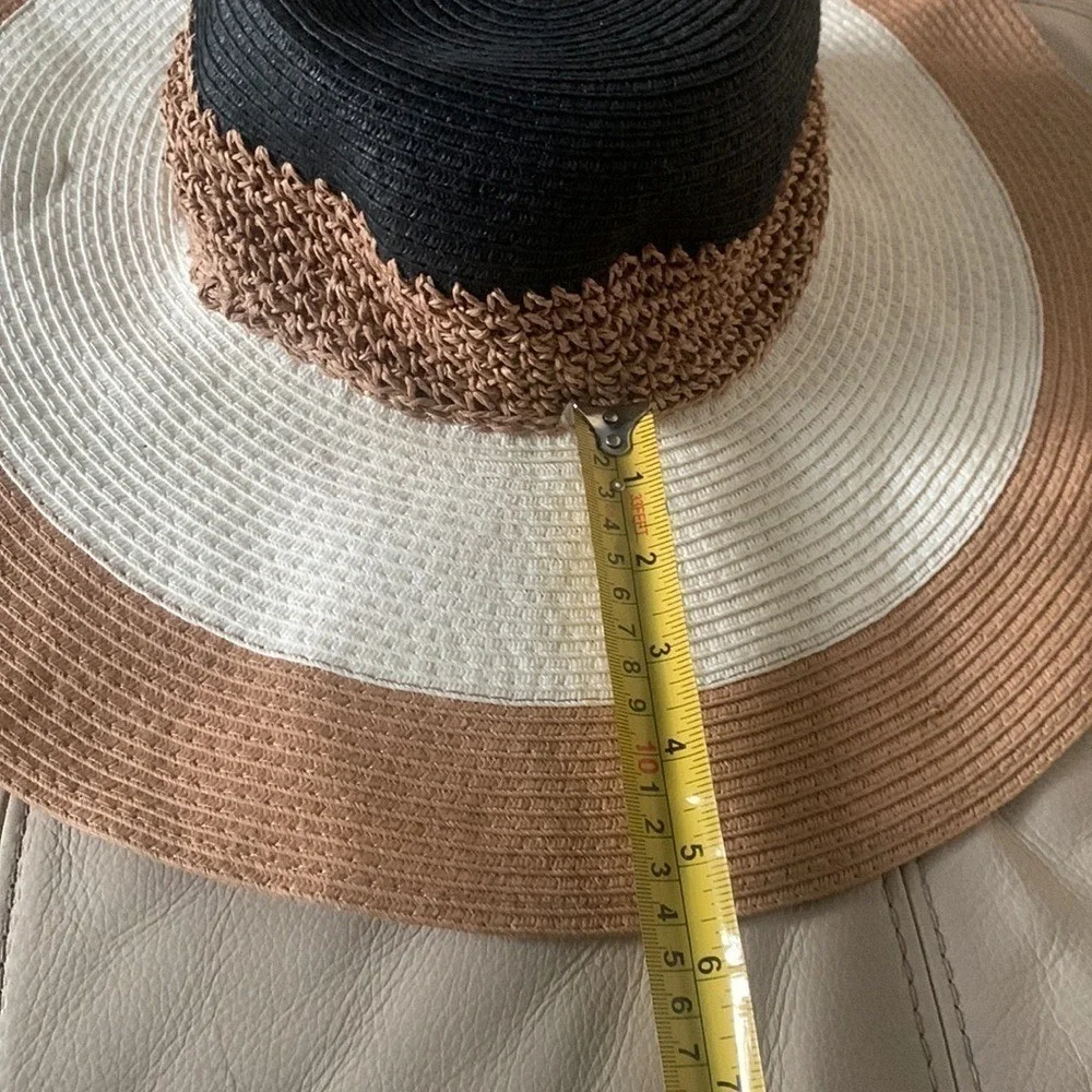 Floppy striped maxi‎ hat bohemian straw festive beach travel banded